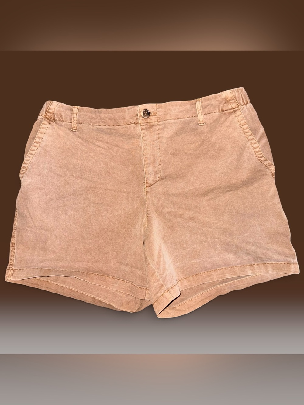 Old Navy "Everyday" High-Waisted Stretch Twill Chino Shorts in Brown/Tan WMNS L